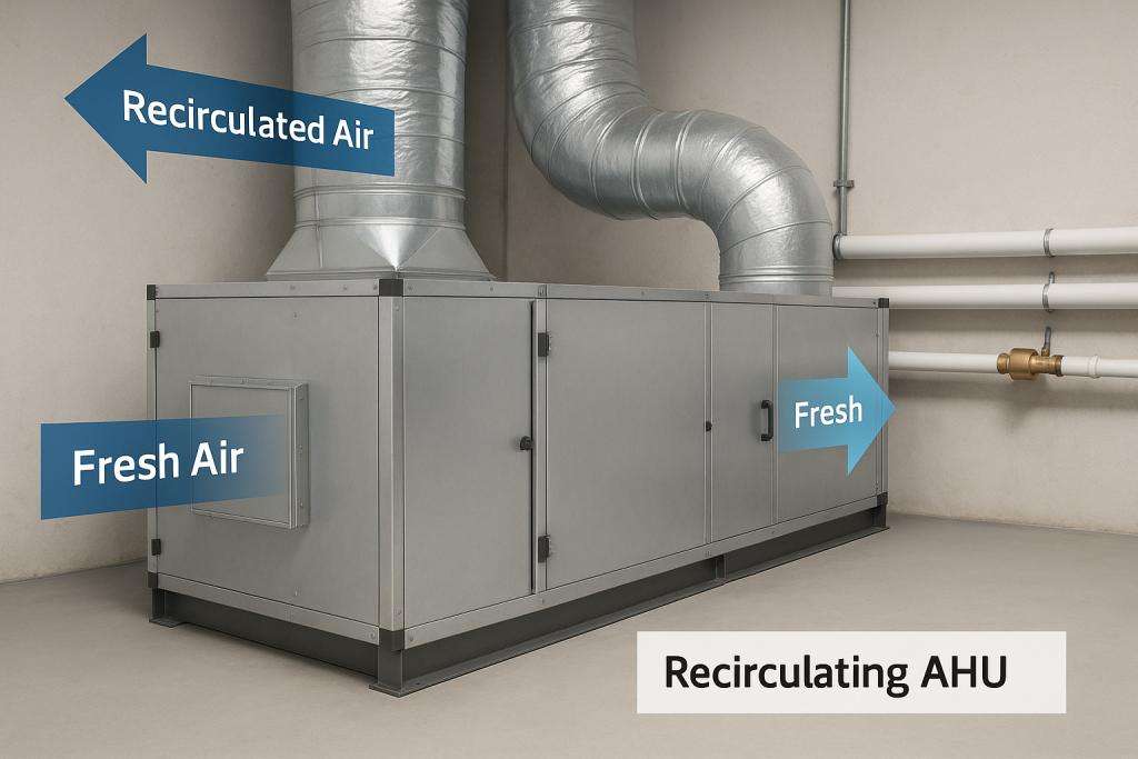 Air handling unit AHU inside plant room — Homekeep Qatar HVAC servicing