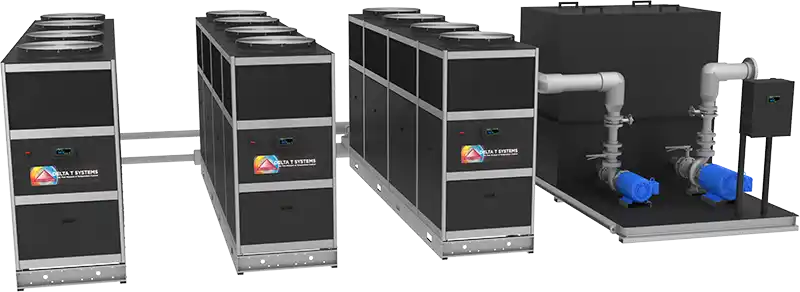 Industrial water chiller unit in plant room — chiller maintenance Qatar